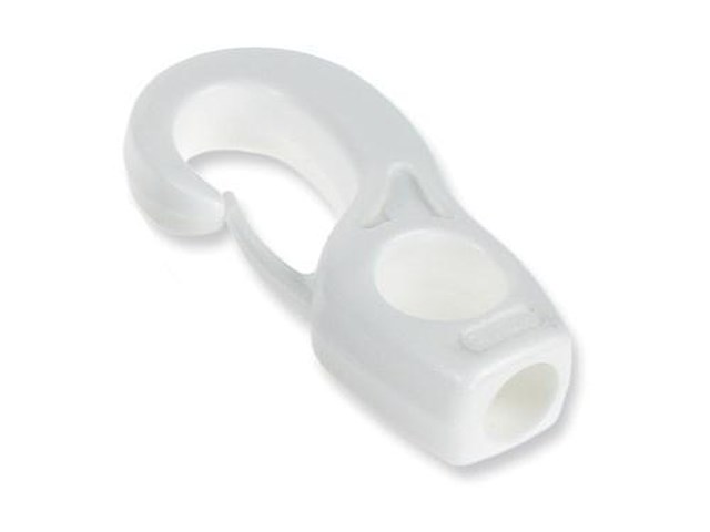 Gancetti in nylon per elastici - bianco foro 10 mm - 2 pz. -