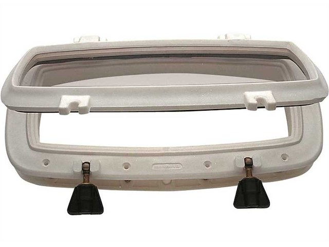 Oblò apribile con scolo acqua incorporato - Bianco 500 x 250 mm