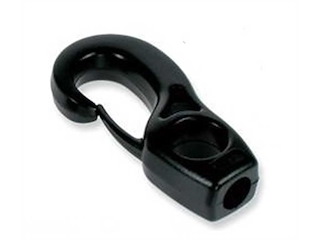 Gancetti in nylon per elastici - nero foro 8 mm - 2 pz. -