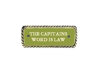 Targhetta OLD MARINA - "CAPTAIN' WORD IS LAW"