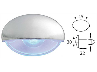 Luce a LED Batsystem - Corpo cromato luce blu