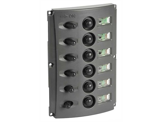 Pannello elettrico con doppio LED - 6 interruttori