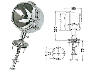 Faro di profondità orientabile dall'interno DHR - 12 V - 145 mm Ø