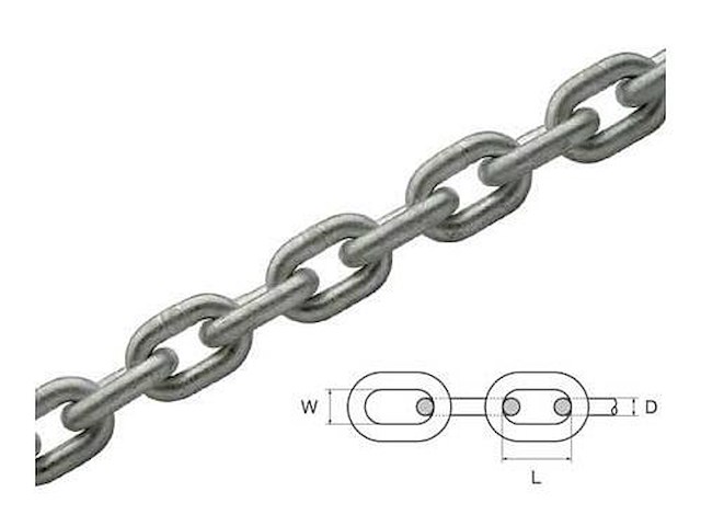 Catena calibrata per verricelli in acciaio inox 316 - 6 mm - 25 mt -