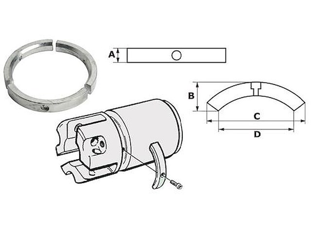 Anodo alluminio per elica piedi (3 pale) Sail Drive - VOLVO -