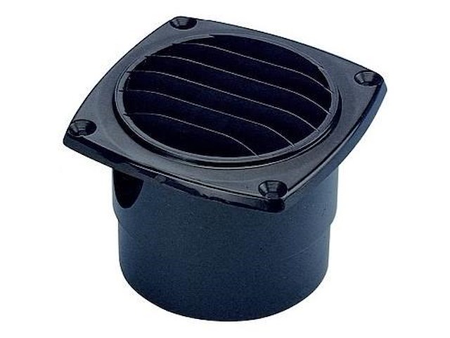 Prese d'aria nera con collare dritto - 92 x 92 x 62 mm. -