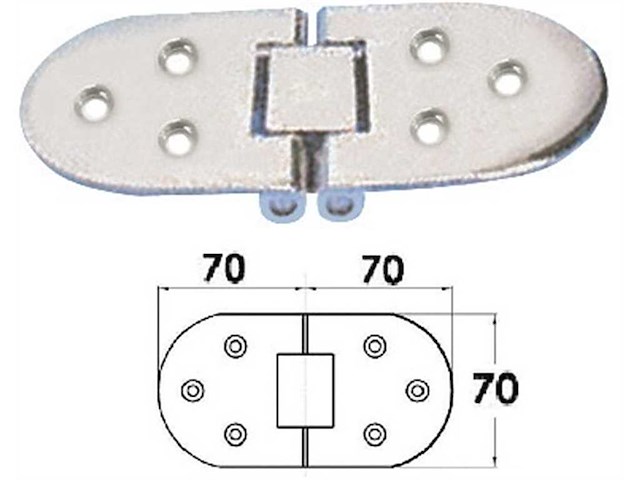 Cerniera per tavoli ribaltabili 140 x 70 x 2,8 mm