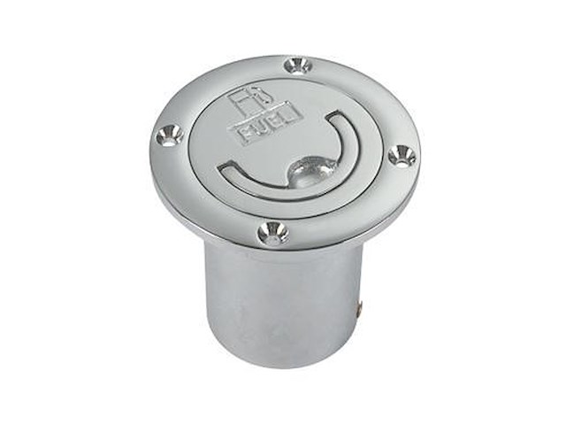 Tappo imbarco carburante in ott. cromato "FUEL" collo 50 mm