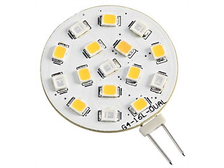 Lampadina 16 LED SMD zoccolo G4 - bianco/rosso 12 V