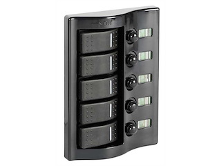 Pannello elettrico con interruttori carenati - grafite lucido  - 5 interruttori -