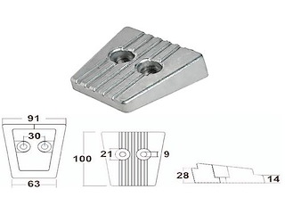 Anodo alluminio piede SX / DPS - VOLVO -