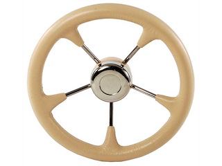 Volante in poliuretano ed acciaio colore crema 350 mm