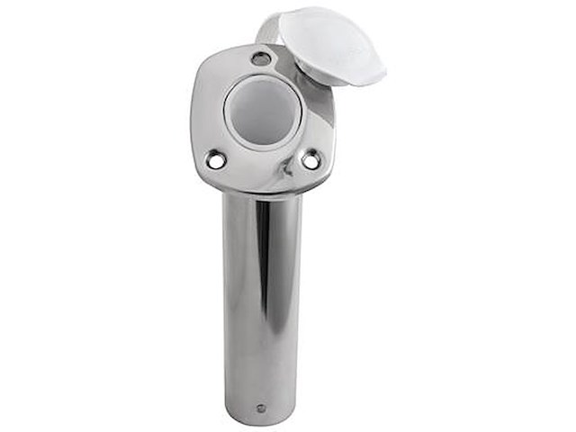 Portacanna ad incasso in acciaio inox - 60° tappo bianco -