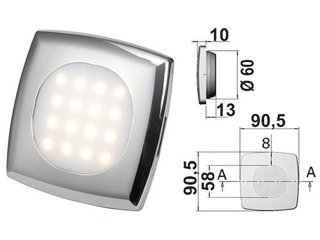 Faretto Square 16 Led