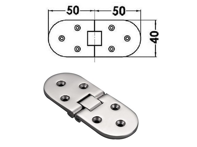 Cerniera per tavoli ribaltabili 100 x 40 x 4 mm