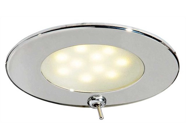 Faretto Led inox lucido e vetro satinato con interruttore IP40