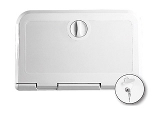 Vano portaoggetti con frontalino bianco - con serratura - 