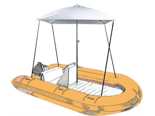 Ombrellone Parasol pieghevole per barca - Grigio