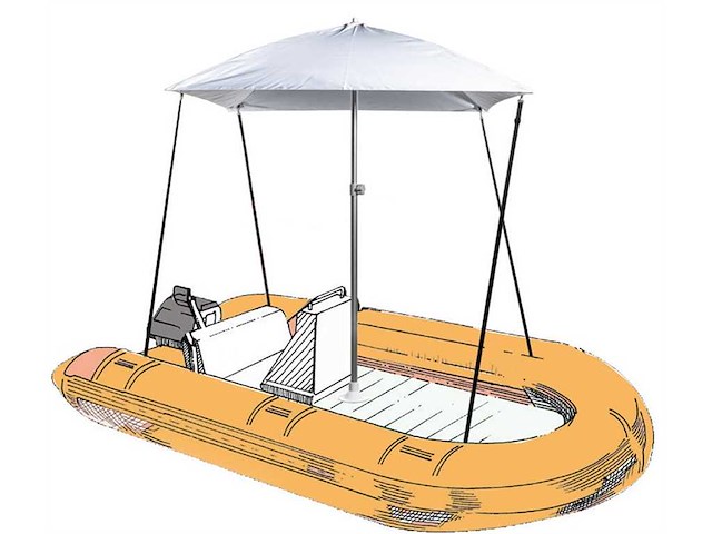 Ombrellone Parasol pieghevole per barca - Grigio