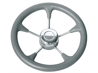 Volante in poliuretano ed acciaio colore grigio 280 mm