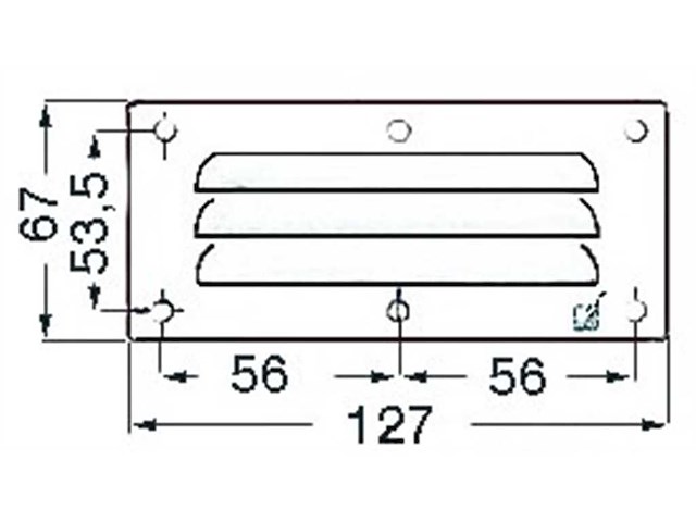 Griglia aerazione 67 x 127 mm. 