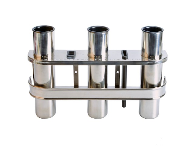 Portacanna da parete in Acciaio Inox - 3 Canne -