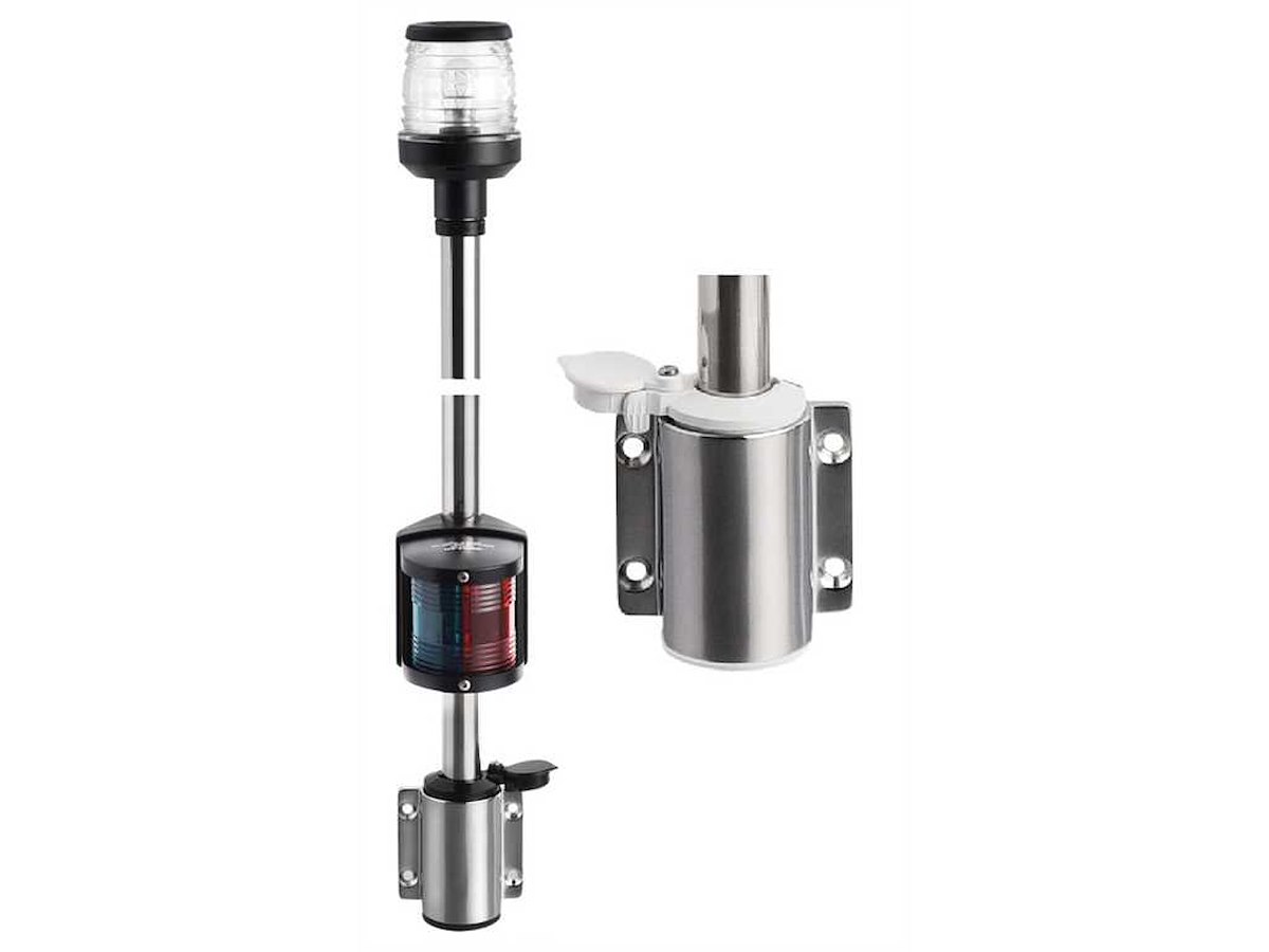 Asta Classic combinata in acciaio inox a parete - Nero