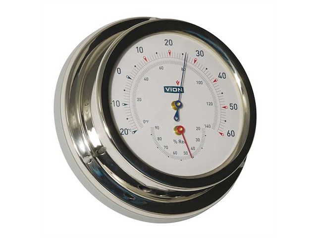 Termoigrometro VION acciaio inox 127 mm.