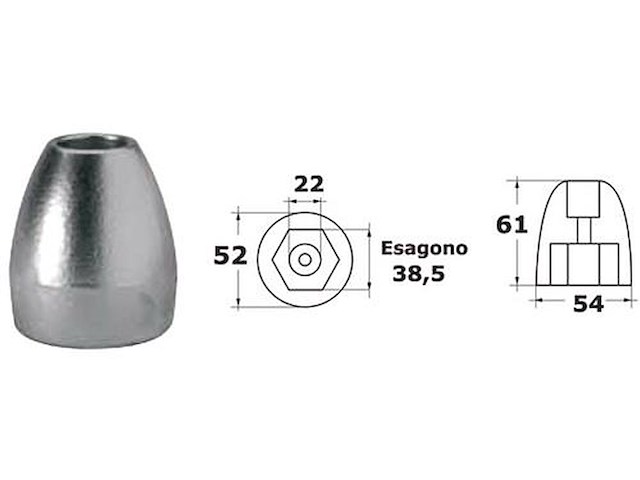 Ogiva Bravo III zinco - MERCURY / MARINER / MERCRUISER - 