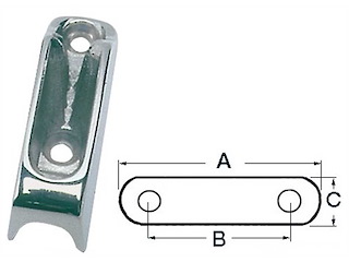 Strozzascotte in acciaio inox - 55 x 27 x 17 mm.