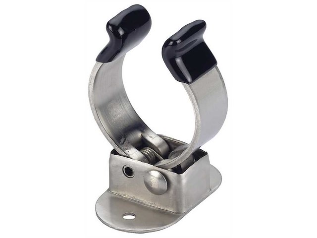 Clip in Acciaio Inox per bloccaggio ganci accosto, canne da pesca