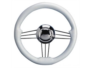 Volante a 3 razze inox - Corona bianca