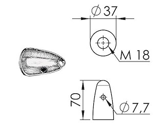 Ogiva in zinco per elica Ø 22 / 25 / 30 mm.  - VOLVO -