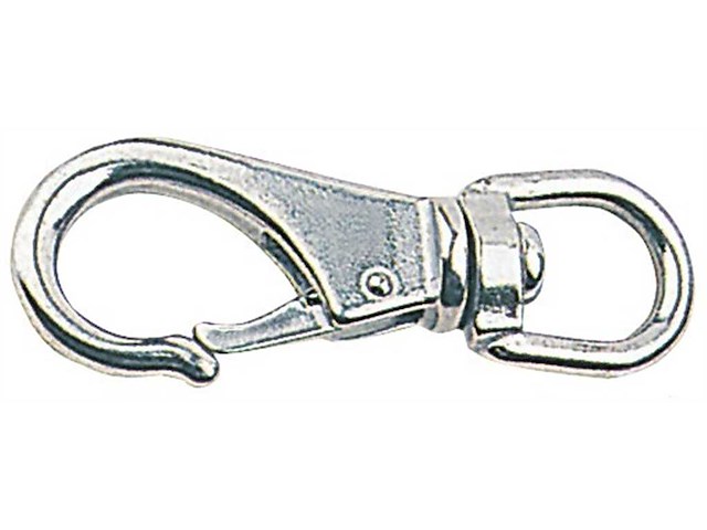 Moschettone in acciaio inox con girella - 69 mm
