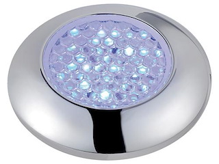 Plafoniera stagna 9 led - luce bianca - cornice cromata -