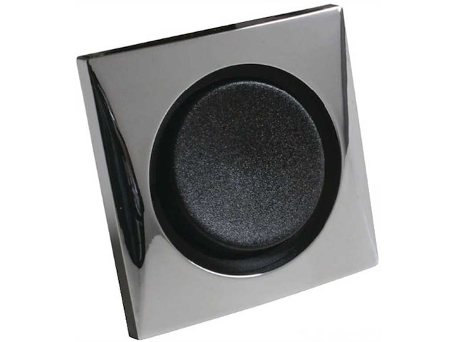 Presa ed interruttore doppio Batsystem - Cromo / Nero -