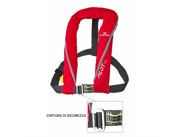 Giubbotto autogonfiabile Plastimo con fibbia inox - Rosso -