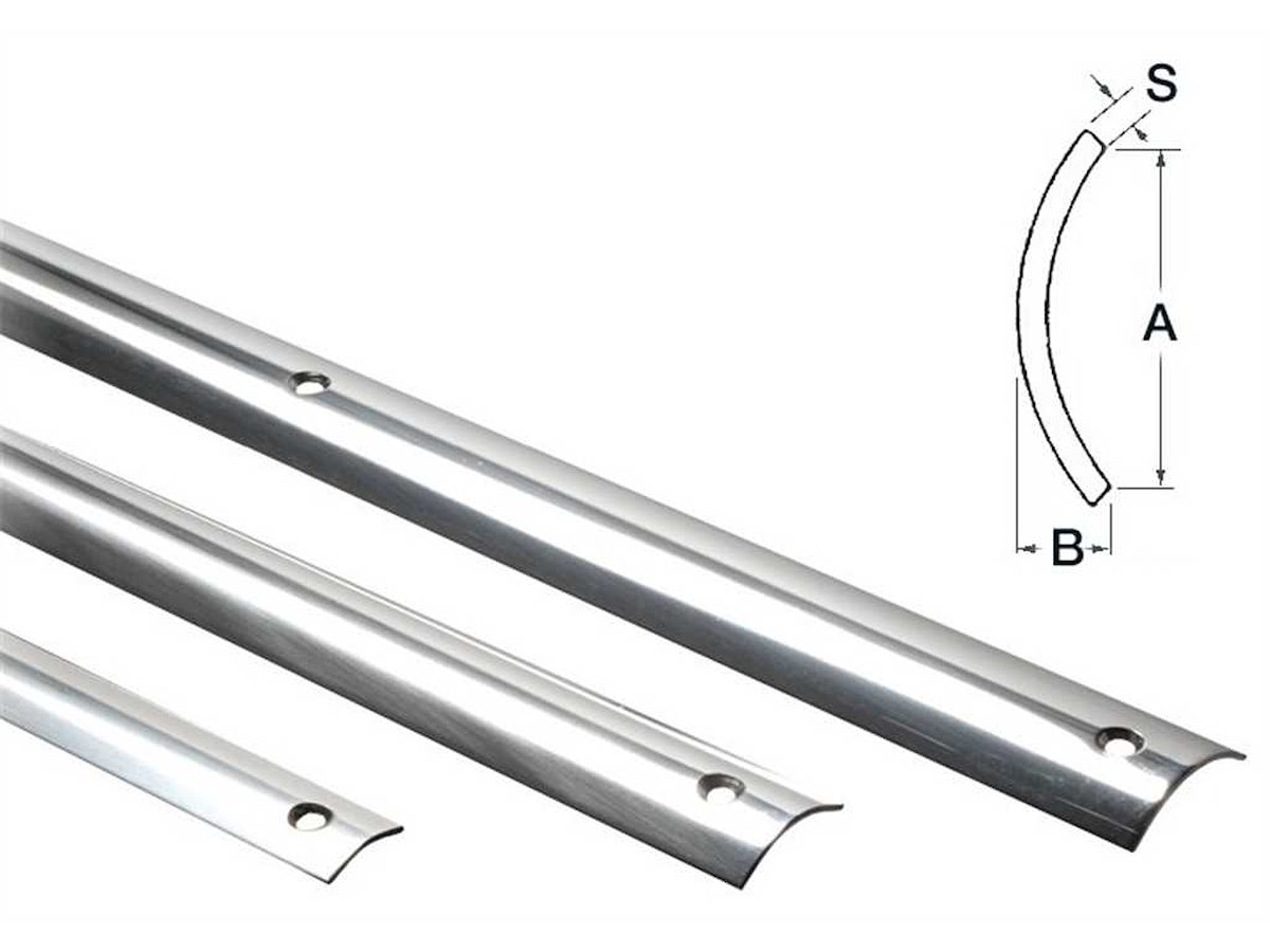 Profilo sottile in acciaio Inox 20 x 5 mm. - 3 Metri