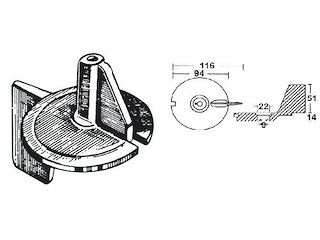 Anodo piede 50 Hp - YAMAHA / MARINER - 