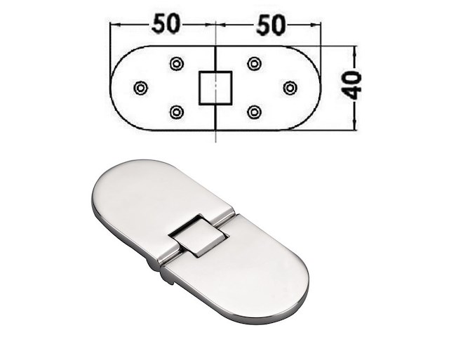 Cerniera cieca per tavoli ribaltabili 100 x 40 x 4 mm