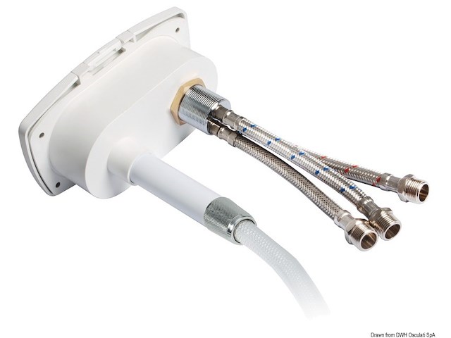 Box doccia New Edge crema tubo PVC 2,5 m uscita posteriore