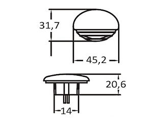 Luce cortesia ad incasso bianca LED bianco
