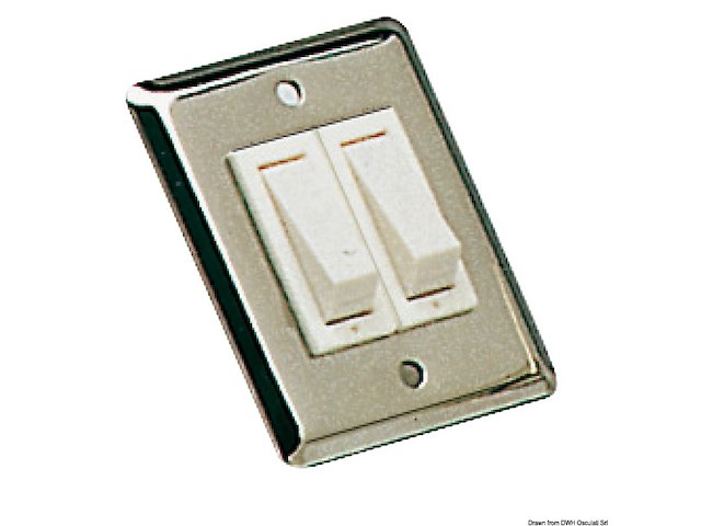 Interruttore basculante inox doppio