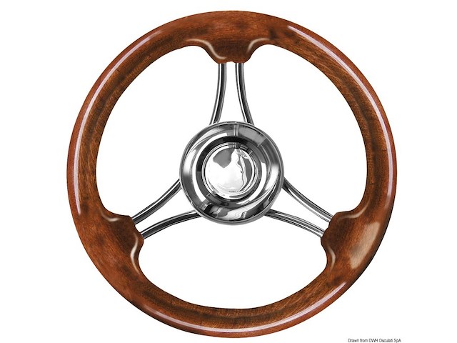Volante curvo mogano mm 350