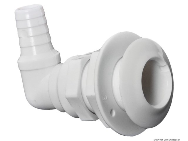 Scarico mare plastica 90°  1" x 25 mm