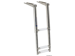 Scaletta inox telescopica stretta 3 gradini bianchi