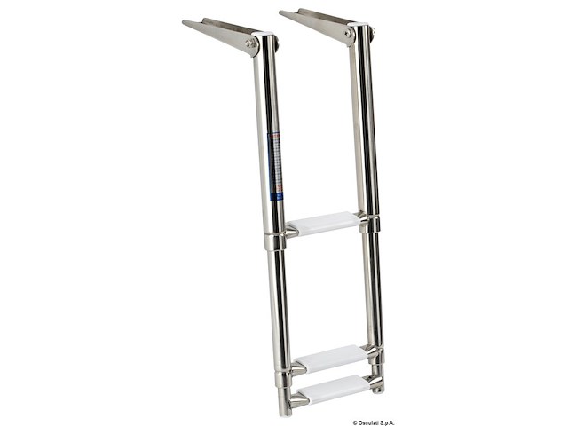 Scaletta inox telescopica stretta 3 gradini bianchi