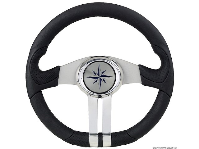 Volante nero razze argento/cromo