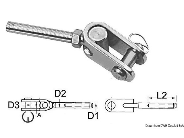 Termin. inox forc.snod. Ø 5mm