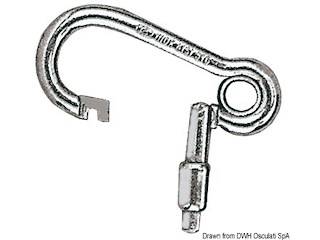 Moschettone inox apertura esterna 100 mm